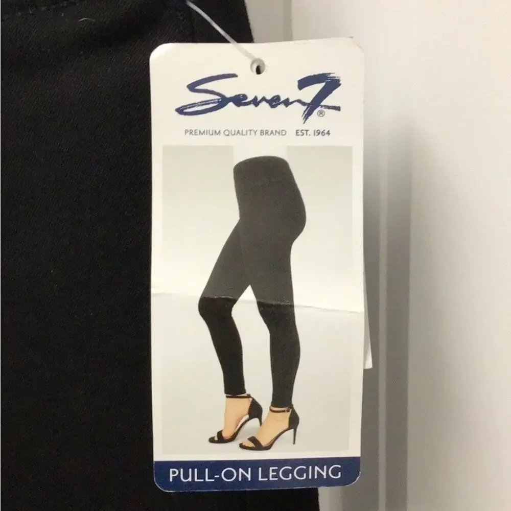 Seven7 Women’s Pull-on Active Performance Sculpted Leggings Black, size M